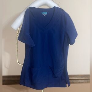Navy Blue Short Sleeve Scrub Top and Navy Blue Scrub Joggers Size Small.